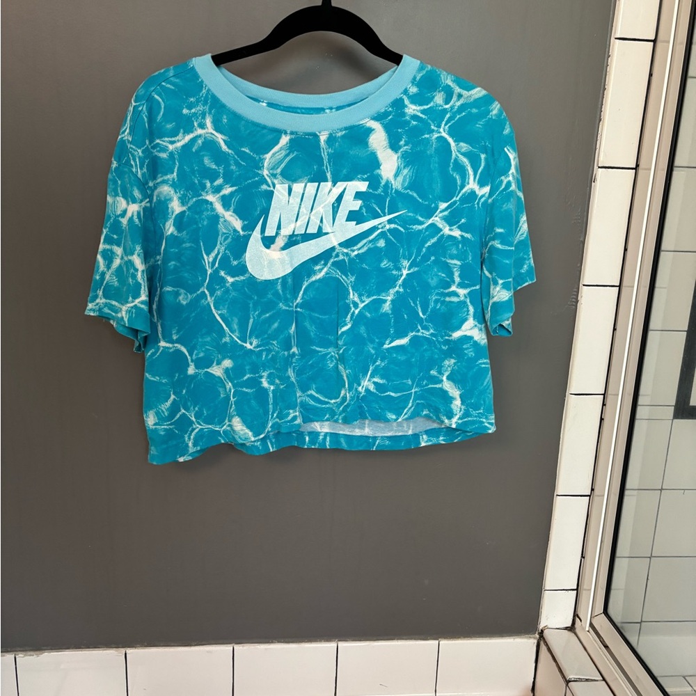 Nike Aqua Tie-Dye Crop Top